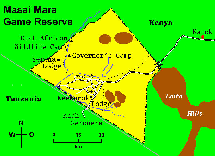 Karte Masai Mara National Reserve